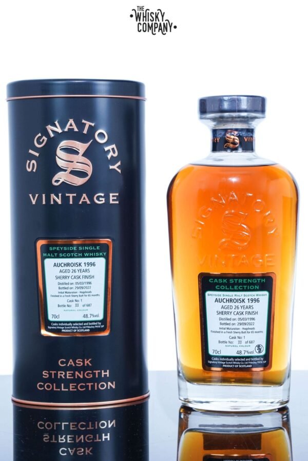 Auchroisk 1996 Aged 26 Years Cask Strength Single Malt Scotch Whisky – Signatory Vintage (700ml)