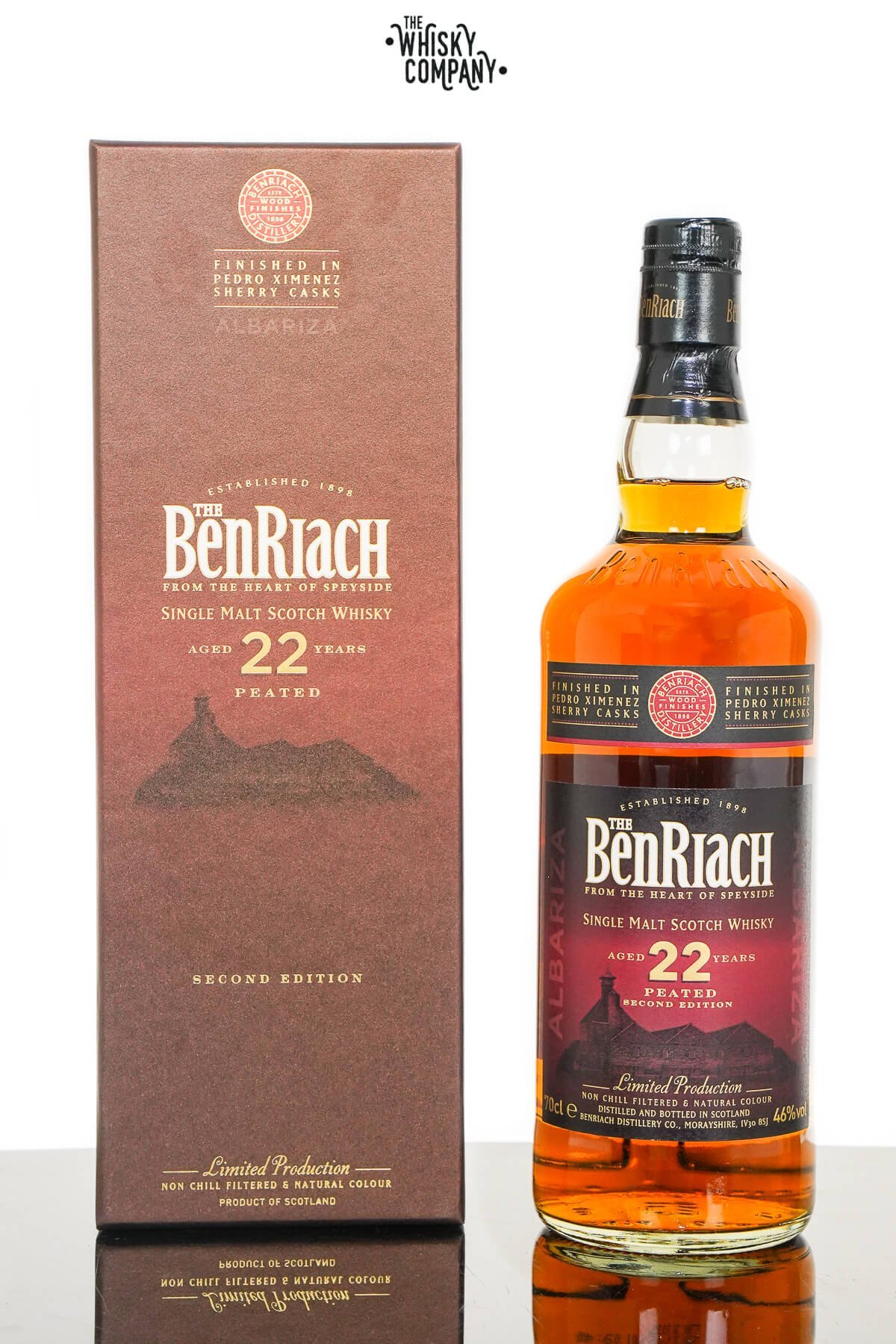 BenRiach Aged 22 Years Peated Albariza Single Malt Scotch Whisky – Second Edition (700ml)