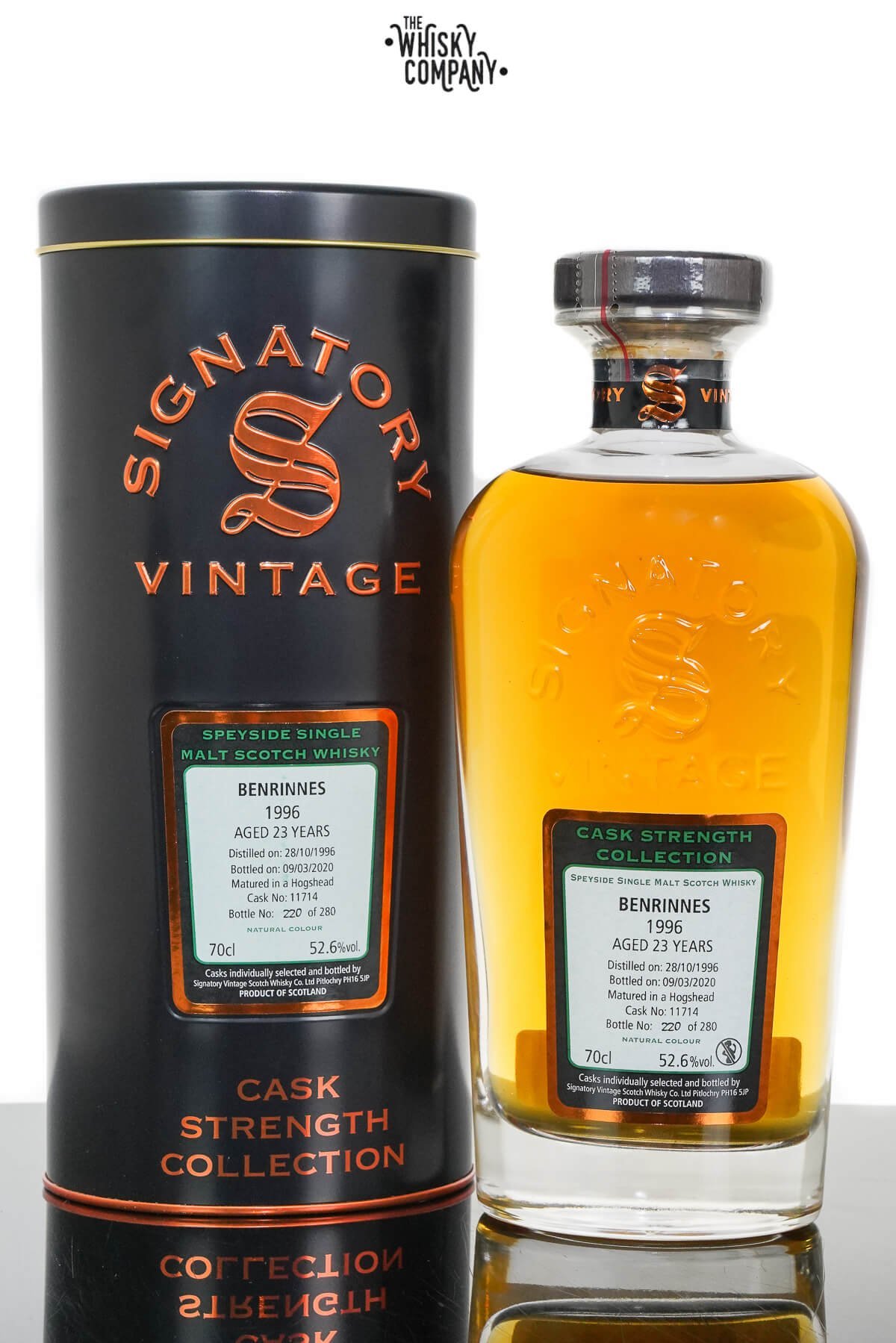 Benrinnes 1996 Aged 23 Years Cask Strength Single Malt Scotch Whisky – Signatory Vintage (700ml)