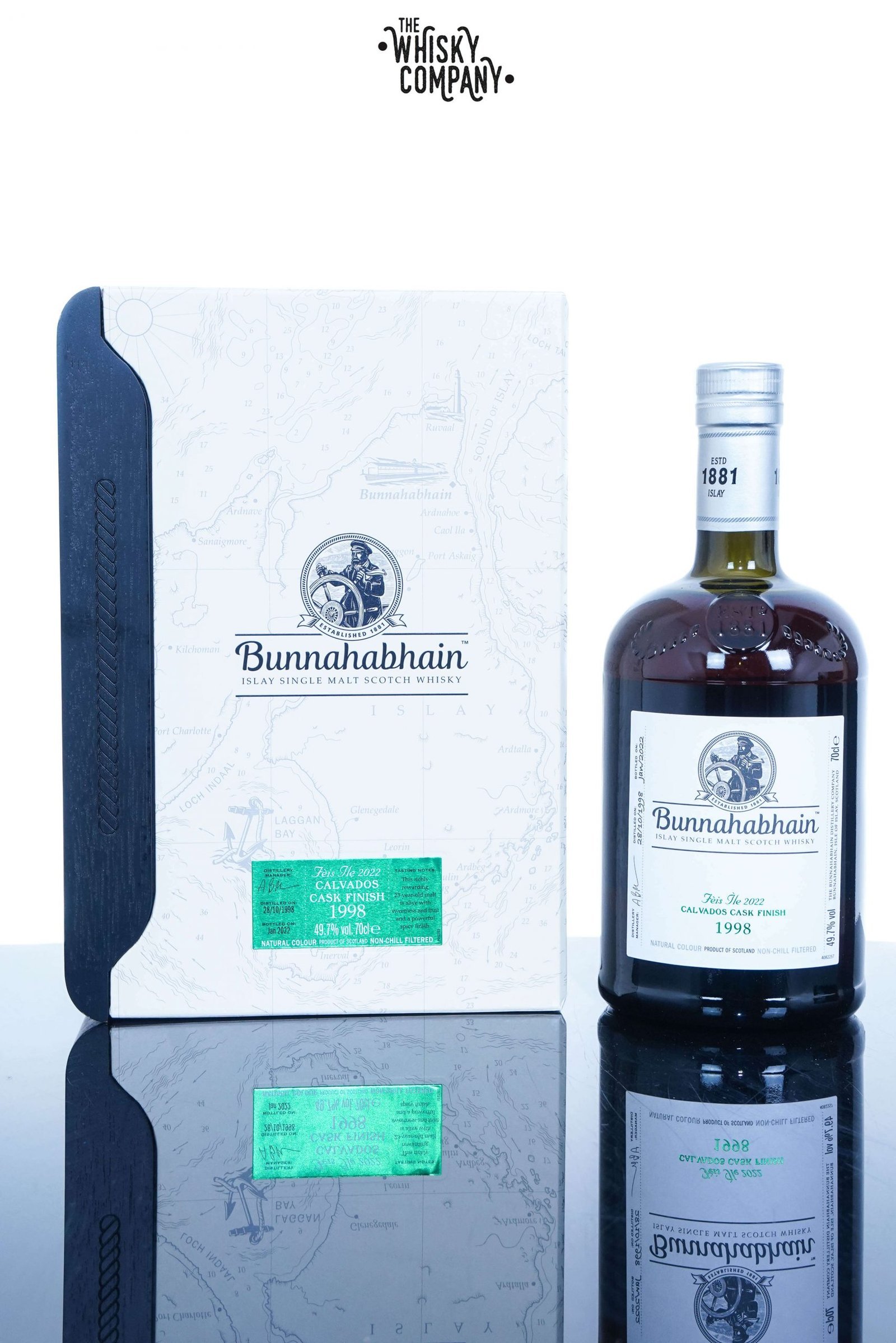 Bunnahabhain 1998 Aged 23 Years Calvados Cask Finish Islay Single Malt Scotch Whisky – Feis Ile 2022 (700ml)