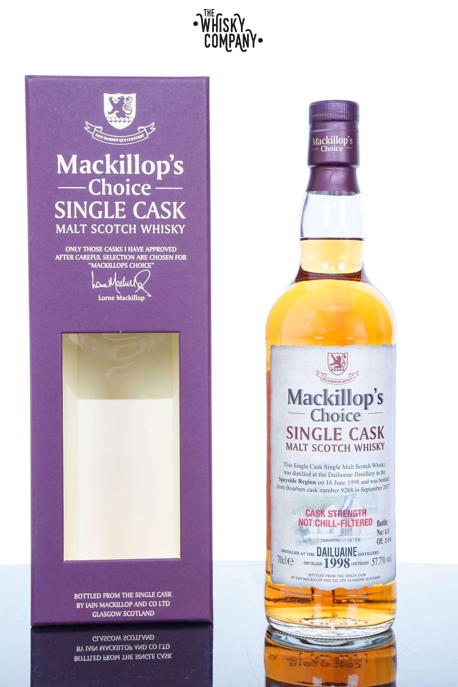Dailuaine 1998 Aged 19 Years Single Cask Single Malt Scotch Whisky – Mackillop’s Choice Cask 9288 (700ml)