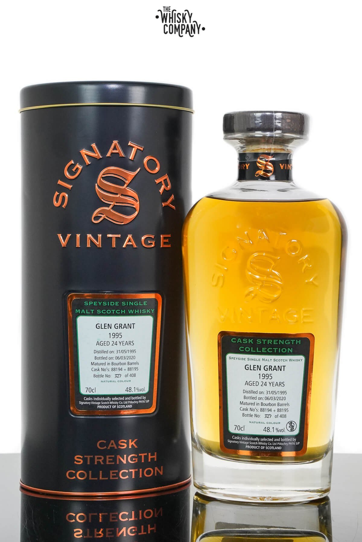 Glen Grant 1995 Aged 24 Years Cask Strength Single Malt Scotch Whisky – Signatory Vintage (700ml)