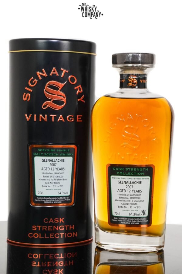 Glenallachie 2007 Aged 12 Years Cask Strength Single Malt Scotch Whisky – Signatory Vintage (700ml)