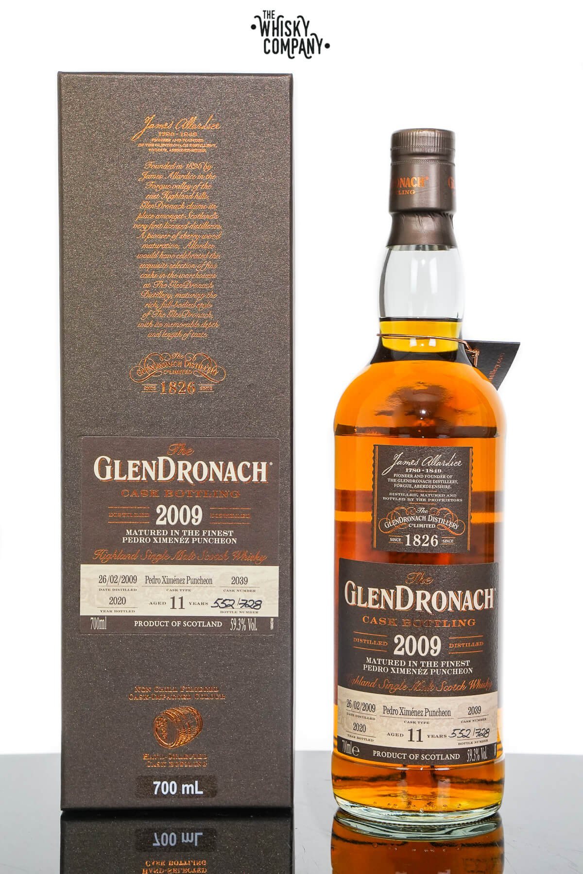 GlenDronach 2009 Aged 11 Years Single Malt Scotch Whisky – Batch 18 Cask No. 2039 (700ml)