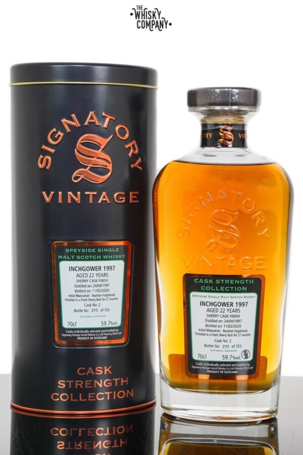 Inchgower 1997 Aged 22 Years Cask Strength Single Malt Scotch Whisky – Signatory Vintage(700ml)