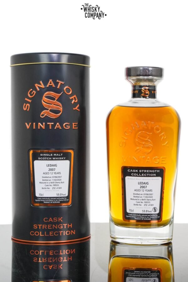 Ledaig 2007 Aged 12 Years Cask Strength Single Malt Scotch Whisky – Signatory Vintage (700ml)