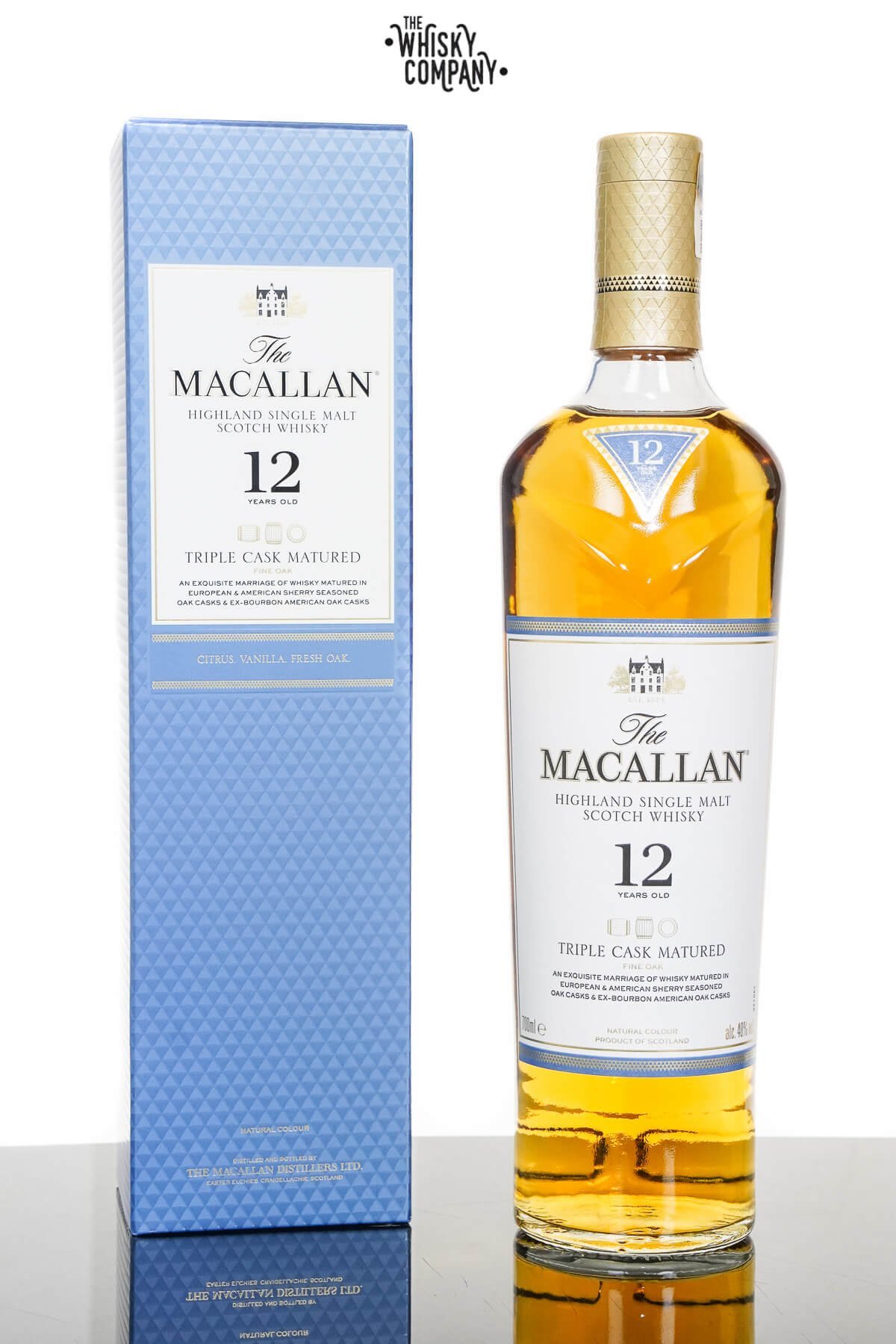 Macallan 12 Years Old Triple Cask Single Malt Scotch Whisky (700ml) – Damaged Packaging